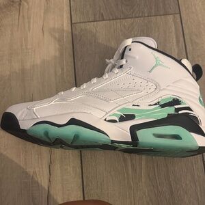 Jordan White and Mint Green Men's Shoes